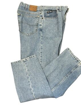 Vintage 90s Lee Jeans 34X32 Men's Light Wash Straight Leg Denim